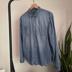CK Jeans Denim Button Down Collared Shirt